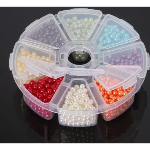 New Beading Crafts Ball Pearl Beads DIY Kit For DIY Necklace & Bracelet Random Mixed Candy Color 1500pcs/set 4MM Dia