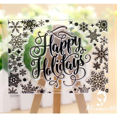 CLEAR STAMPS Die Cut Holiday Snowflakes Scrapbooking Card album paper craft rubber roller transparent silicon stamp AlinaCraft