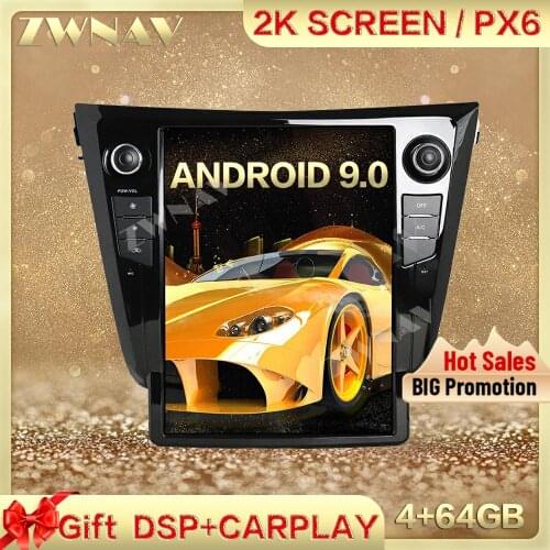 PX6 DSP Carplay Tesla screen 4+64 Android 9.0 Car Multimedia Player For Nissan X-TRAIL 2014-2016 GPS Radio Auto stereo head unit
