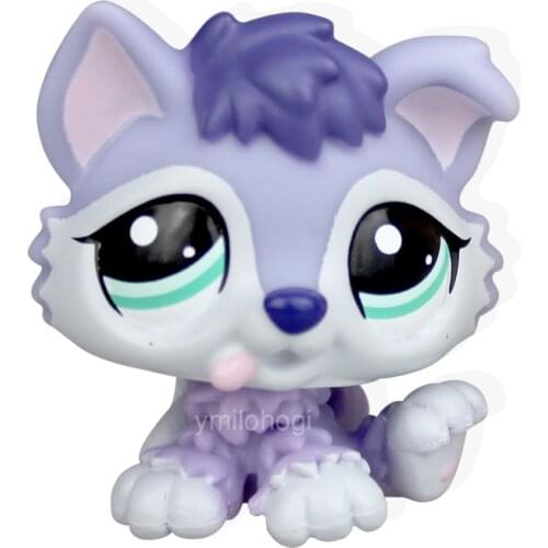 Rare Pet Shop Blue Purple White Husky Baby Wolf Puppy Dog lps #1810