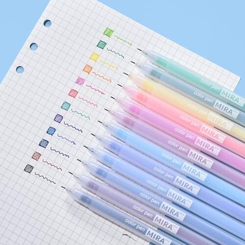 12colors/set Candy Gel Pen 0.5mm Painting Color Pens Office School Writing Draw Pens Diary Scrapbook Colored Pens Set