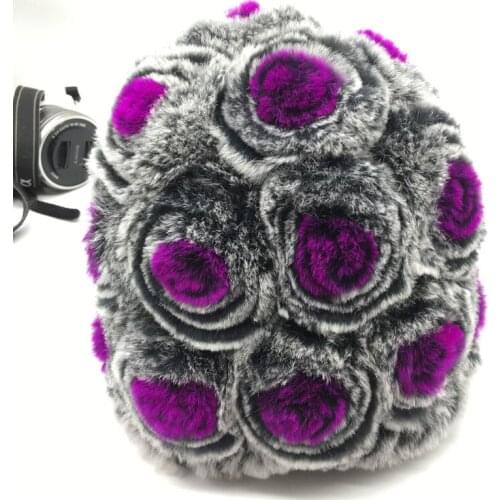 2017 Fashion girl fur cap lady winter natural real rex rabbit fur hat high quality women warm free shipping TU154-041