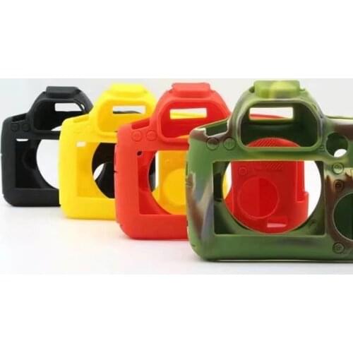Sofe Silicone Rubber Protective Camera Body Cover Case Skin for Canon EOS 6D Camera Bag Camouflage Black Red yellow