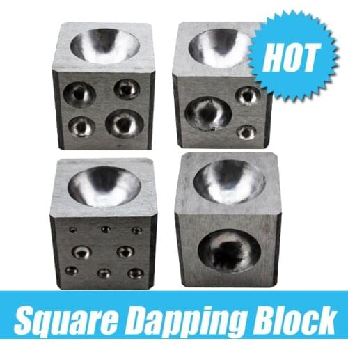 50MM Steel Dapping Block Square Polished Jewelry Making Ring Tools Doming Punch Tool