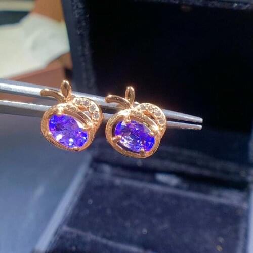 Natural And Real Tanzanite Earring 925 sterling silver Fine jewelry Tanzanite Earring