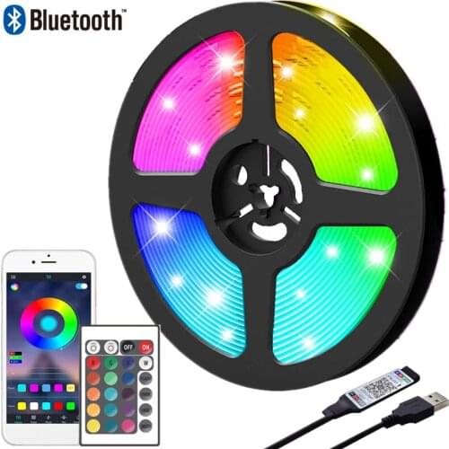 LED Strip Light RGB 2835 Flexible Diode luces Bluetooth Infrared Remote Control Fita USB DC5V TV BackLight Bedroom Decoration