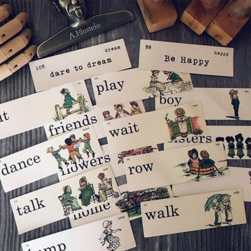 Vintage words Europe and America illustration text control stickers DIY scrapbook album diary happy plan decorative stickers