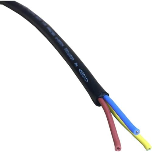 High Durable Black Silicone Rubber Connection Cables 3 Core H05SS-F 180°C High Temp. Resistance for use in harsh environments