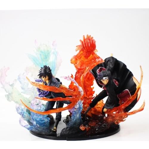 21cm Anime Shippuden Naruto Uchiha Itachi & Uchiha Sasuke Japanese PVC Action Figures Toy Collection Model Doll