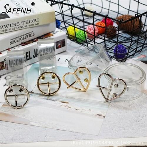 Womens Cute Transparent Belt Heart Buckle Waist Sweet Female Belt 105cm