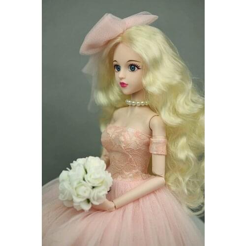 Golden Curly Long Hair 1/4 BJD Nude XINYI Doll 3D Real Eyes Naked 46cm Original Doll body&Head Makeup Doll For Cosplay DIY Dolls