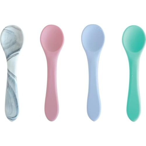 1Pc Baby Soft Silicone Spoon Children Feeding Tableware Infant Learning Spoon Food Grade Silicone Newborn Accessories Teething