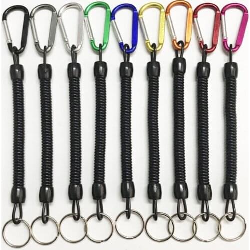 1Pcs Fishing Lanyards Retention String Fishing Rope With Camping Carabiner Secure Lock Boating Ropes Fishing Tools Accessories