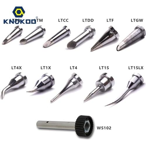 11 PCS LT series soldering iron tips + 1 PCS WS102 tip retainer barrel for WSD81/WD1000 Soldering Station