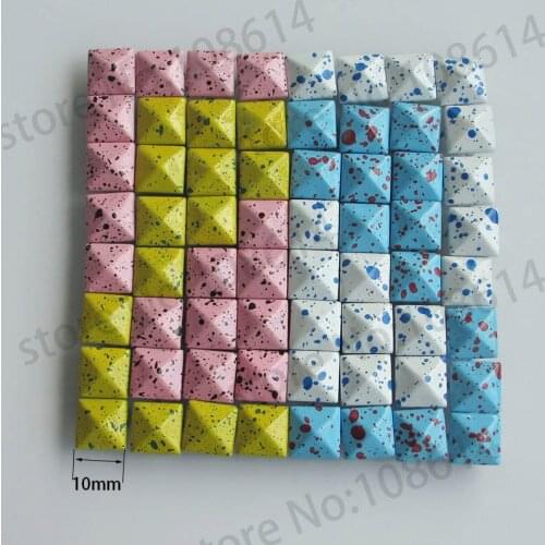 110pcs mixture 10mm colorful 4 claw studs rivets for garment leather accessory Round Square Spikes Garment Rivets