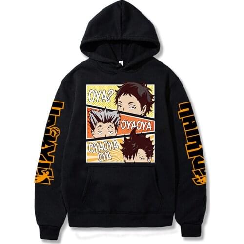 2021 Anime Haikyuu Oya Oya Oya Hoodies Men Funny Karasuno Fly High Graphic Streetwear Winter Warm Fashion Unisex Sweatshirts