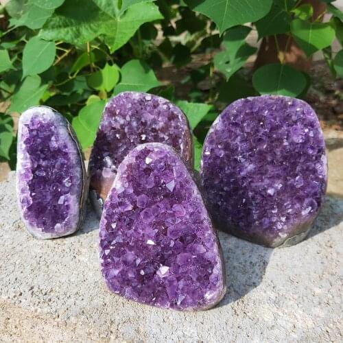 220-790g Natural amethyst Crystal cluster high quality purple quartz vug Brazil Crystals Healing home decor