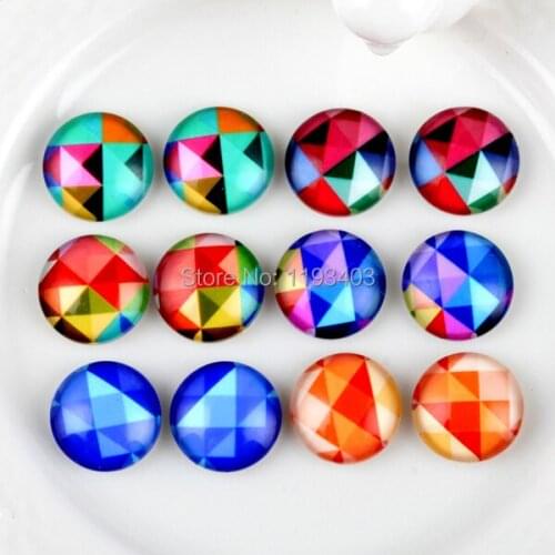 24 pcs MIX 12mm 20mm 25mm 30mm Handmade Round Glass Cabochon beads-Image Glass Cabochon--(HPGC-MIXSS-163)