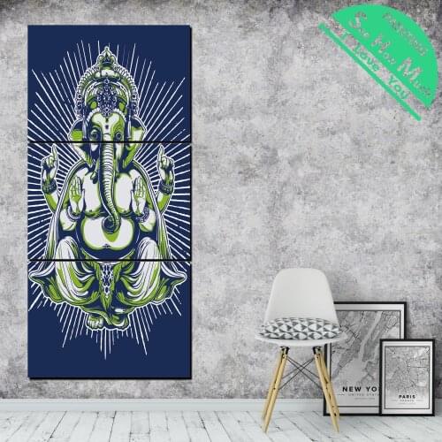 3 Pieces Ganesha God Pictures Tradition HD Printed Canvas Painting with Pictures Decoration posters and prints poster paintings