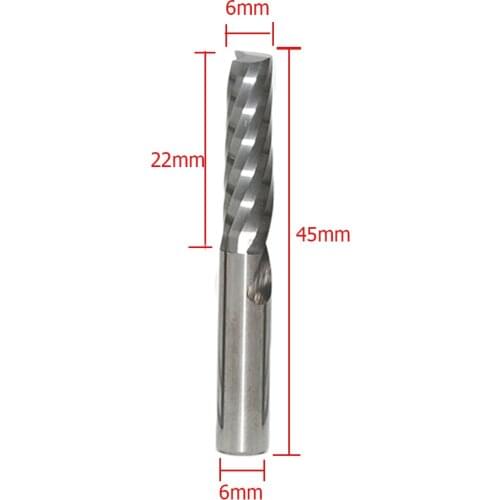 5pcs Milling Cutter CNC Milling Bits 6X22mm Shank Tungsten Carbide Single Flute End Mills Cutters Power Tool