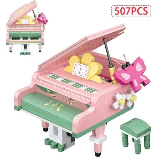 505 Pcs City Art Mini Piano Musical Instrument Model Building Blocks Moc Violin Bricks Friends Educational Toys For Girls Gifts