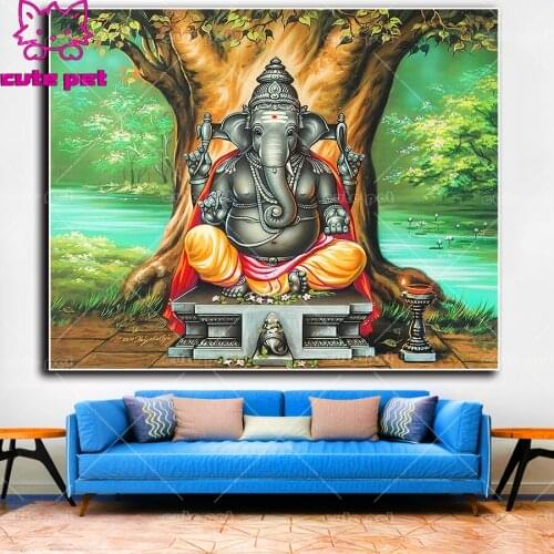 5D Religious Ganesha Icon DIY Diamond Painting Embroidery Drawing Needlework Gift Full Diamond Mosaic Cross stitch Decor puzzle