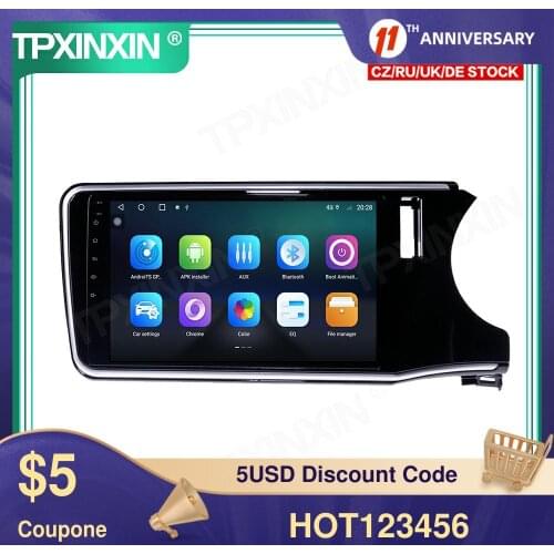 6+128G Android For Honda City Grace 2014-17 Car Multimedia Player GPS Navigation Head Unit Auto Radio Audio Stereo Tape Recorder