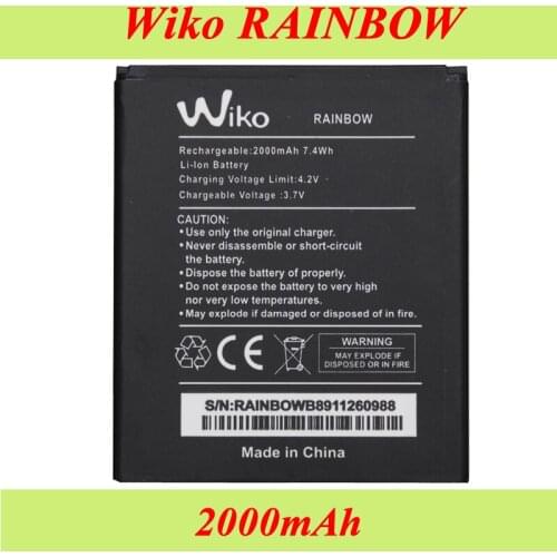 2000mAh Battery For Wiko Rainbow Batterie Batterij Bateria PIL