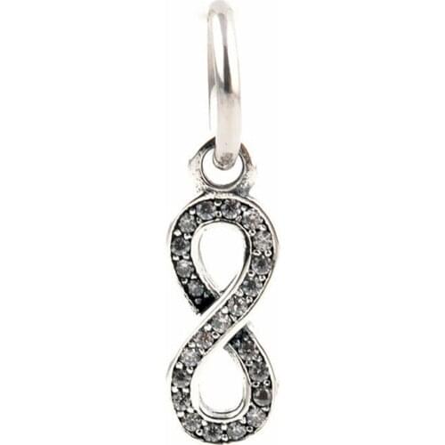 Authentic 925 Sterling Silver Charm Crisscross Crystal Pendant Beads For Original Pandora Charm Bracelets & Bangles Jewelry