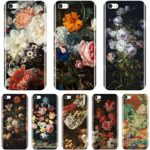 Phone Case For Apple iPhone 5 S 5C 5S SE Art Flower Rose Floral Aesthetic Pretty Silicone Soft Back Cover For iPhone 4 S 4S Case