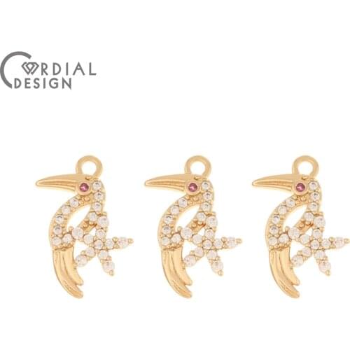 Cordial Design 50Pcs 11*18MM DIY Pendant/Jewelry Findings & Components/Earring Making/Hand Made/Earrings Accessories/CZ Charms