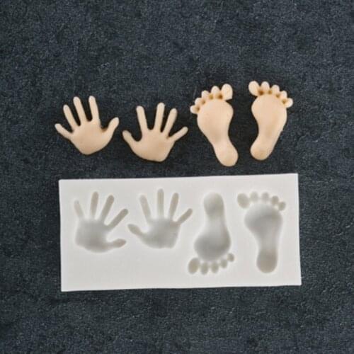 Baby Hands And Feet Silicone Mould Fondant Cutter Cake Mold Fondant Mold Cake Decorating Tools Sugar Craft Pastry Tool