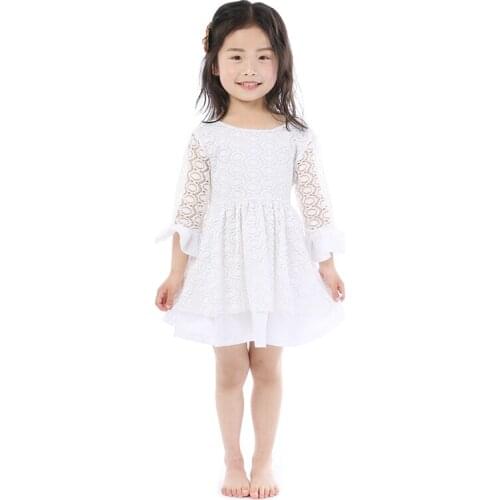 Kaiya Angel New Design Kids Lace Dress 3M-16T Sweet Toddler Backless Party Suit Wedding Dress for Baby Girl Factory Wholesale