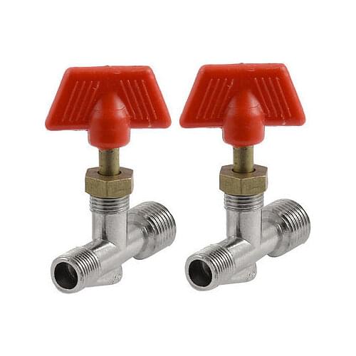 Air Compressor Fittings Tee Handle Male Threaded Manual Valve Switch 2pcs