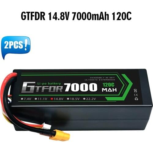 DXF Lipo Battery 4S 14.8V 6500mAh 80C/160C XT60 T XT90 Plug HardCase for HPI HSP 1/8 1/10 Buggy RC Car Truck