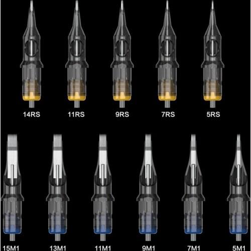Cartridge Tattoo Needles 0.35mm RL RS M Disposable Tattoo Needles Eyebrow Permanent Makeup Needles 20pcs For Cartridge Machines