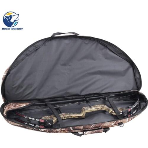 Composite Pulley Bow Archery Hunting Canvas Composite Bow Bag Holder Carrying Case with Arrow Pocket Handle and Belt 115 x 45cm