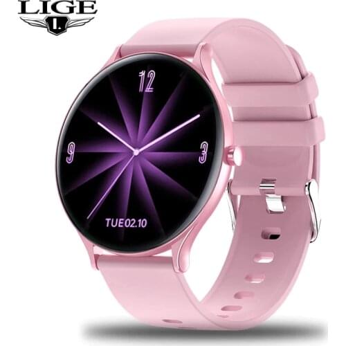 LIGE Fashion Smart Watch Women Sports Fitness Tracker Health Monitor Waterproof Full circle touch screen Electronic smartwatch