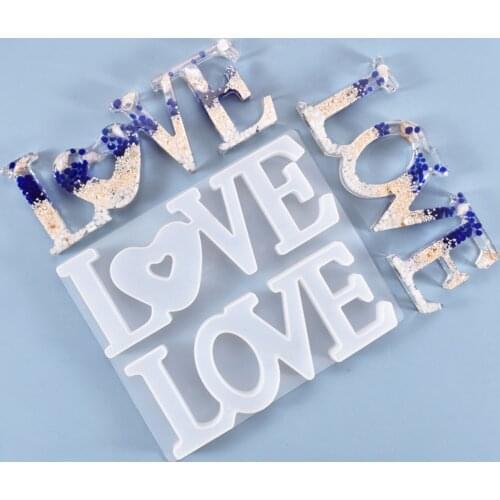 Love Letter Crystal Epoxy Resin silicone Mold For party door listed jewelry pendant making tool Decorative Craft art