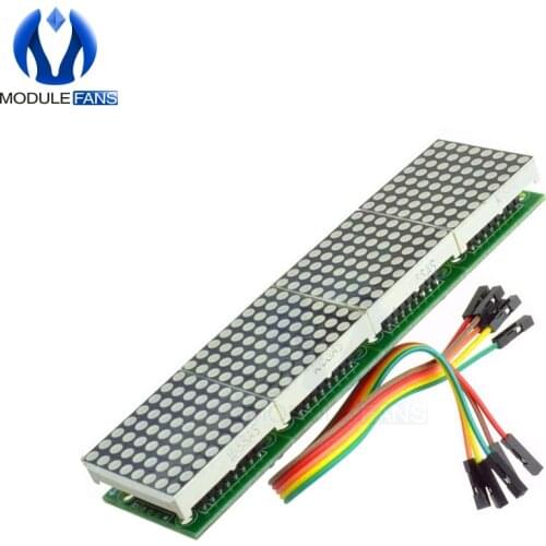 MAX7219 LED Microcontroller 4 In 1 Display With 5P Line Dot Matrix Control Module for Arduino 8 x 8 Dot 5V Common Cathode