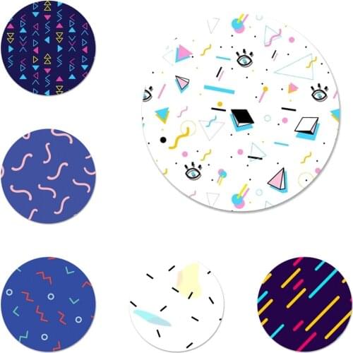 Memphis Abstract Icons Pins Badge Decoration Brooches Metal Badges For Clothes Backpack Decoration