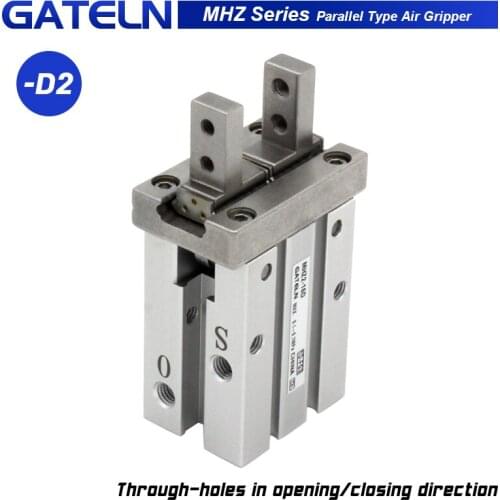 MHZ2-6D2 10D2 16D2 MHZ2-20D2 MHZ2-25D2 32D2 40D2 Air Pneumatic parallel Gripper Through-holes in opening/ closing direction