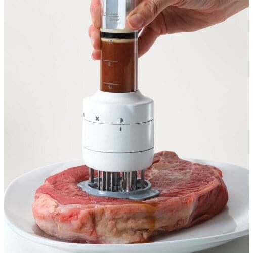 Multifunctional Meat Injector Needle Stainless Steel Meat Tenderizer Marinade Meat Flavor Syringe Injectors Kitchen Meat Tools