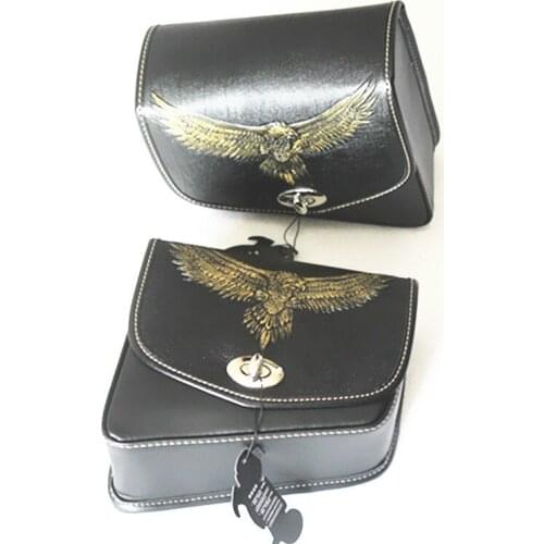 Motorcycle Saddle Bags PU Leather SaddleBag Side Bag For Harley Cruiser Cafe Racer Bobber