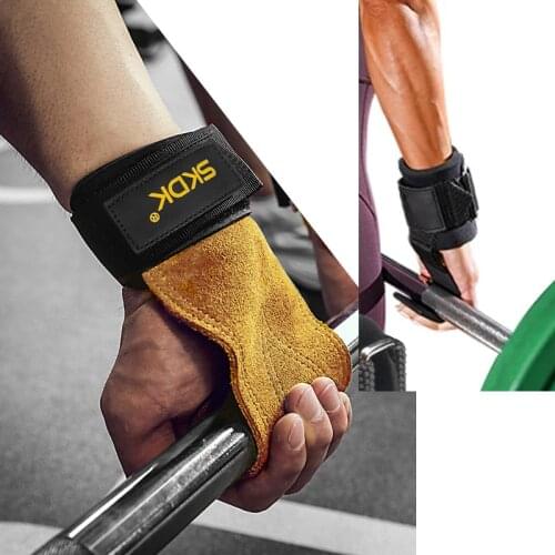 Men Gym Weight Lifting Hooks Pads Gloves Grips Anti-Skid Deadlifts Workout Crossfit Fitness Weightlift Gloves Palm Protection