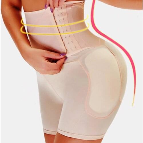 High Waist Padded Panties Slimming Belt Body Shaper Tummy Control Waist Trainer Shaping Shorts Fake Ass Buttocks Booty Lift Pant