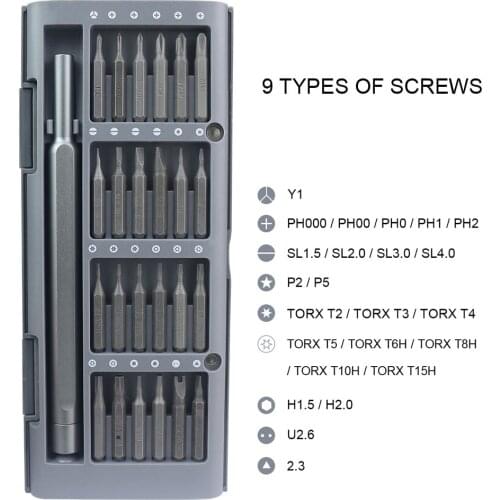 25-in-1 screwdriver set same as aluminum alloy box for repair mobile phones, computers, tablet computers,DIY tool