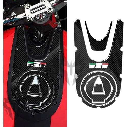 Carbon-look Motorcycle Fuel Tank Pad Gas Oil Cap Cover Sticker Decal Protector case for Ducati Monster 696 2008-2014