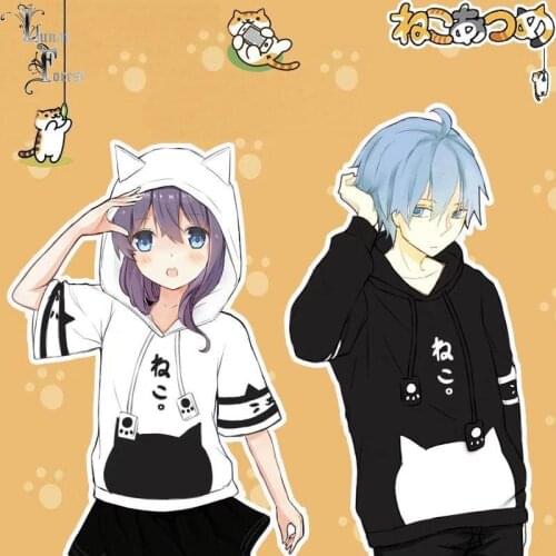 Neko Atsume 3D Printing T-shirt Fashion Round Neck Long Sleeve Popular Japanese Streetwear Plus Size