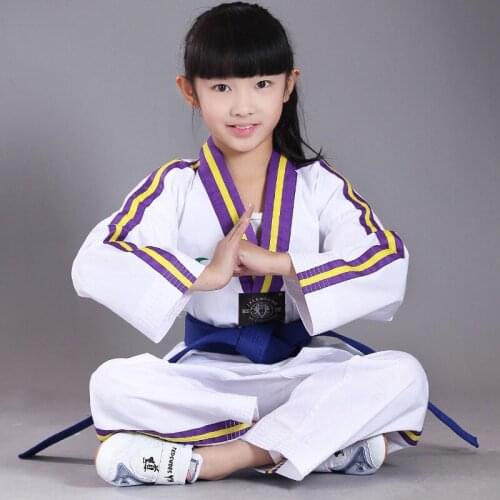 New Style Original Adult Children Cotton Soft Taekwondo Uniform Taekwondo Trainer Authentic Clothing